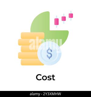 Conception de vecteur de coût de trading, prêt à l'emploi et icône de téléchargement Illustration de Vecteur