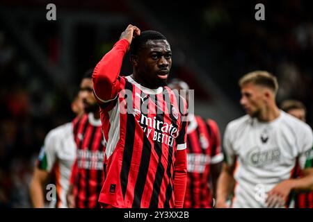 Milieu de terrain français #29 Youssouf Fofana lors du match de football italien Serie A entre l'AC Milan et Venezia au stade San Siro de Milan, Italie, le 14 septembre 2024 crédit : Piero Cruciatti/Alamy Live News Banque D'Images