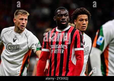 Milieu de terrain français #29 Youssouf Fofana lors du match de football italien Serie A entre l'AC Milan et Venezia au stade San Siro de Milan, Italie, le 14 septembre 2024 crédit : Piero Cruciatti/Alamy Live News Banque D'Images