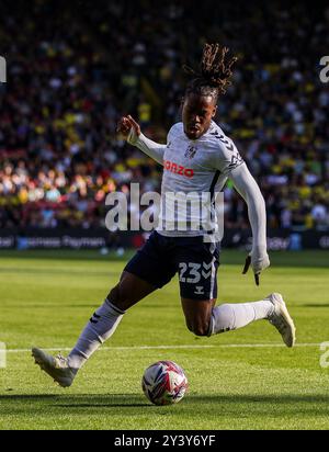 Brandon Thomas-Asante de Coventry City en action lors du Sky Bet Championship match à Vicarage Road, Watford. Date de la photo : samedi 14 septembre 2024. Banque D'Images