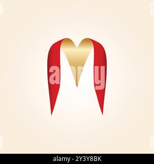 Logo Creative Golden Letter M. Illustration de Vecteur