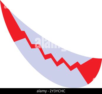 Le graphique à flèche rouge est en déclin rapide, représentant une crise financière Illustration de Vecteur