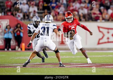 Houston, États-Unis. 14 septembre 2024. Le Tight End MALIQ CARR (6 ans) joue pendant le match entre les Rice Owls et les Cougars de Houston le 14 septembre 2024 au TDECU Stadium de Houston, Texas. Les Cougars de Houston ont battu les Rice Owls 33-7. (Photo par : Jerome Hicks/Sipa USA) crédit : Sipa USA/Alamy Live News Banque D'Images