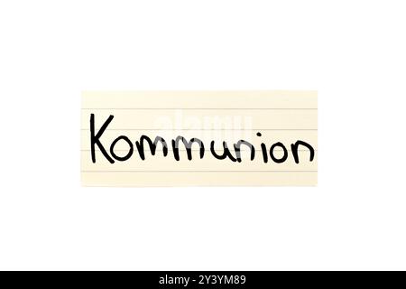 Communion. Mot allemand. Isolé sur blanc. Espace libre pour le texte. Espace libre pour le texte. Espace libre pour le texte. Banque D'Images