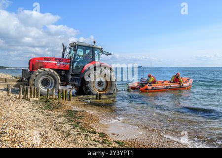 Solant Rescue, Lepe Beach Banque D'Images