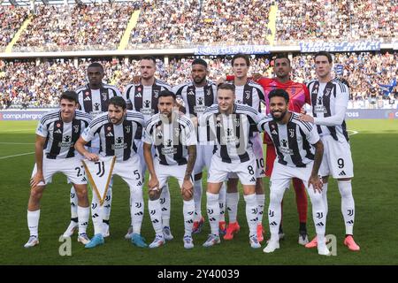 Les joueurs de la Juventus posent pour une photo d'équipe avant le match de Serie A Empoli vs Juventus au stade Carlo Castellani le 14 septembre 2024 à Empoli. Banque D'Images