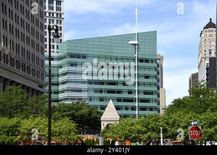 Scène de rue dans le centre-ville de Detroit, Michigan, États-Unis, Amérique du Nord Banque D'Images