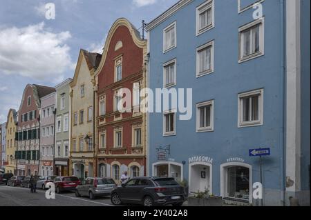 Rangée de maisons baroques tardives, Schaerding, basse-Autriche, Autriche, Europe Banque D'Images