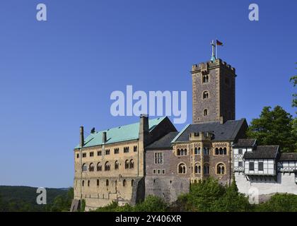 Château historique Wartburg près de la ville Eisenach, Thuringe, Allemagne. Château historique de Wartburg près de la ville d'Eisenach, Thuringe, Allemagne, Europ Banque D'Images