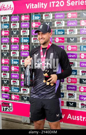 Old Trafford, Manchester, Royaume-Uni. 15 septembre 2024. Présentation du match lors du troisième Vitality T20 International entre l'Angleterre et l'Australie à Emirates Old Trafford, Manchester le dimanche 15 septembre 2024. (Photo : Mike Morese | mi News) crédit : MI News & Sport /Alamy Live News Banque D'Images