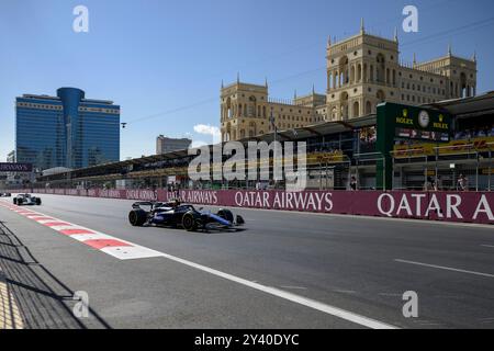 Bakou, Azerbaïdjan. 15 septembre 2024. Franco Colapinto de Williams Racing pendant le jour de la course. Ahmad Al Shehab/Alamy Live News. Banque D'Images