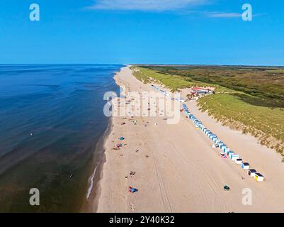 Antenne du pavillon de plage 21 sur l'île de Texel aux pays-Bas Banque D'Images