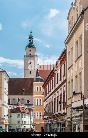 Ingolstadt, Bavière - Allemagne - 07 27 2018 vieilles maisons à colombages dans le centre-ville Banque D'Images