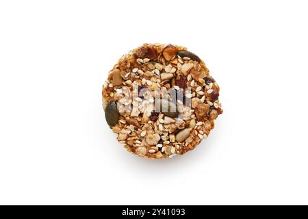 Biscuit granola isolé sur fond blanc Banque D'Images