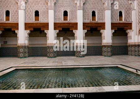 Architecture et art arabe des bâtiments Marrakech, Maroc Banque D'Images