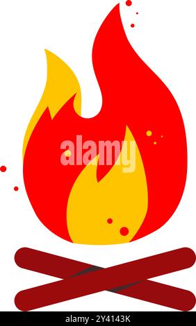 vecteur d'icône bonfire burn Illustration de Vecteur
