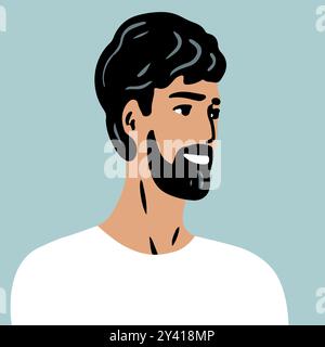 Portrait de la tête d'un jeune homme Illustration de Vecteur