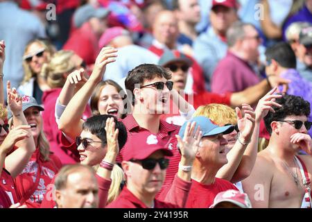 Seattle, WA, États-Unis. 14 septembre 2024. Les fans de Washington State Cougar pendant le match de football de la NCAA entre les Huskies de Washington et les Cougars de Washington State à Seattle, WA. L'État de Washington a battu Washington 24-19. Steve Faber/CSM/Alamy Live News Banque D'Images