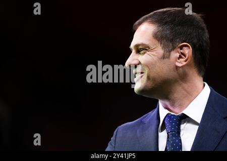 Milan, Italie. 14 septembre 2024. Filippo Antonelli sourit avant le match de Serie A entre l'AC Milan et le Venezia FC. Crédit : Nicolò Campo/Alamy Live News Banque D'Images