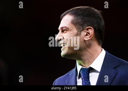 Milan, Italie. 14 septembre 2024. Filippo Antonelli sourit avant le match de Serie A entre l'AC Milan et le Venezia FC. Crédit : Nicolò Campo/Alamy Live News Banque D'Images