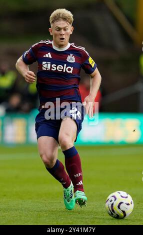 Wolverhampton, Royaume-Uni. 15 septembre 2024. Lewis Hall of Newcastle United lors du match de premier League à Molineux, Wolverhampton. Le crédit photo devrait se lire : Andrew Yates/Sportimage crédit : Sportimage Ltd/Alamy Live News Banque D'Images