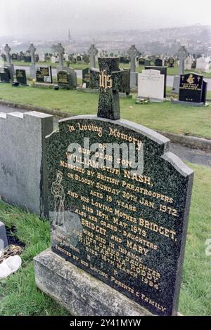 Scènes dans la région de Bogside avant le 20e anniversaire du massacre du dimanche sanglant, le 24 janvier 1992 à Londonderry, Irlande du Nord. Banque D'Images