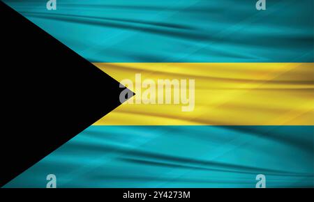 Drapeau des Bahamas et vecteur modifiable, drapeau du pays des Bahamas Illustration de Vecteur