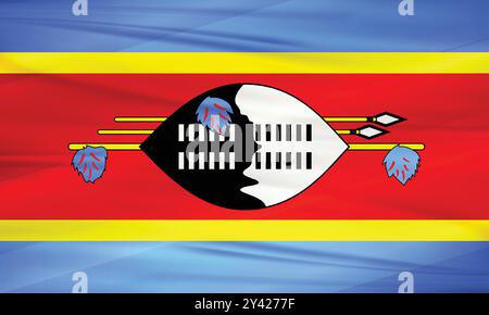 Drapeau du Swaziland et vecteur modifiable, drapeau du pays du Swaziland Illustration de Vecteur