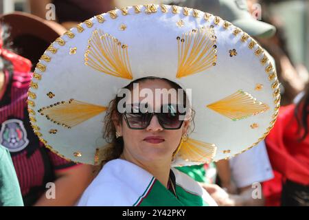 NY, États-Unis. 16 septembre 2024. New York, États-Unis, 15 septembre 2024 : célébration vibrante lors du défilé du jour de l'indépendance mexicaine sur Madison Avenue à New York, mettant en valeur la riche culture, les traditions et l'esprit du Mexique. Photo : Luiz Rampelotto/EuropaNewswire. (Crédit image : © Luiz Rampelotto/ZUMA Press Wire) USAGE ÉDITORIAL SEULEMENT! Non destiné à UN USAGE commercial ! Crédit : ZUMA Press, Inc/Alamy Live News Banque D'Images