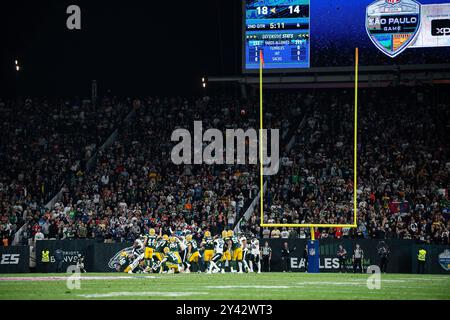 6 septembre 2024 : Arena Corinthians, Sao Paulo:, Brésil : NFL International football, Philadelphia Eagles versus Green Bay Packers : Neo Quimica Arena Banque D'Images