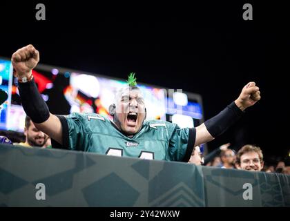 6 septembre 2024 : Arena Corinthians, Sao Paulo:, Brésil : NFL International football, Philadelphia Eagles versus Green Bay Packers : fans de Philadelphia Eagles Banque D'Images