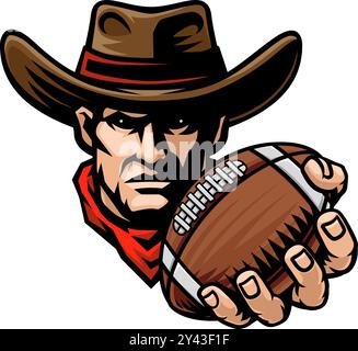 Mascotte de l'équipe de football américain Cowboy Illustration de Vecteur