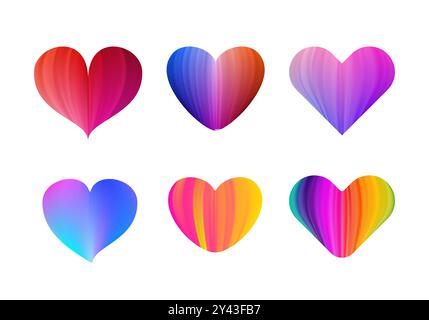 Collection coeur coloré Illustration de Vecteur