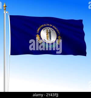 Kentucky État fédéral américain agitant drapeau, États-Unis, illustration vectorielle Illustration de Vecteur