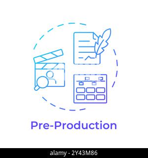 Icône de concept multicolore de pré-production de film Illustration de Vecteur