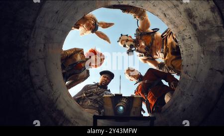 JAMIE LEE CURTIS, CATE BLANCHETT, KEVIN HART ET ARIANA GREENBLATT DANS BORDERLANDS (2024), RÉALISÉ PAR ELI ROTH. Crédit : Arad Productions / Picturestart / album Banque D'Images