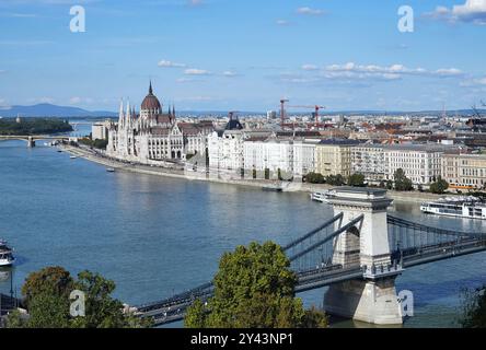 Vue sur Budapest et le Danube Banque D'Images