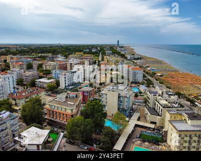 Vue aérienne de la côte de Cesenatico Banque D'Images