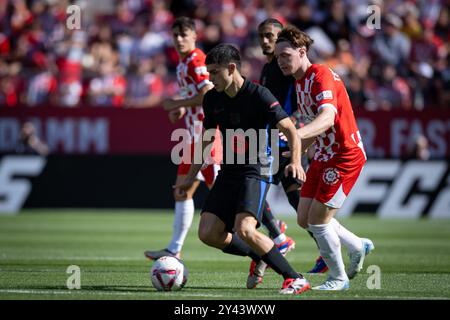 Gérone, Espagne. 15 septembre 2024. Pedro Gonzalez 'Pedri' (FC Barcelone) en action lors d'un match de la Liga EA Sports entre Girona FC et FC Barcelone à l'Estadi Municipal de Montilivi. Girona FC 1 - FC Barcelone 4. Crédit : SOPA images Limited/Alamy Live News Banque D'Images