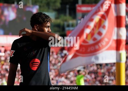 Gérone, Espagne. 15 septembre 2024. Raphinha en action lors du match LaLiga EA Sports entre Girona FC et FC Barcelone au stade Montilivi. Crédit : Christian Bertrand/Alamy Live News Banque D'Images