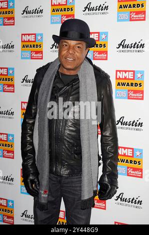 PHOTOS DE FICHIER : ROYAUME-UNI. 18 février 2015. LONDRES, ANGLETERRE - 18 FÉVRIER : Tito Jackson assiste aux NME Awards à la Brixton Academy le 18 février 2015 à Londres, Angleterre. CAP/Mar © Martin Harris/Capital Pictures crédit : Capital Pictures/Alamy Live News Banque D'Images