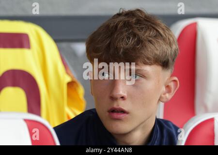 Cracovie, Pologne. 14 septembre 2024. Maciej Wojciechowski de Pogon Szczecin vu en action lors du match de football de la Ligue polonaise PKO BP Ekstraklasa 2024/2025 entre Cracovie et Pogon Szczecin au stade de Cracovie. Score final ; Cracovia Cracovie 2:1 Pogon Szczecin. Crédit : SOPA images Limited/Alamy Live News Banque D'Images