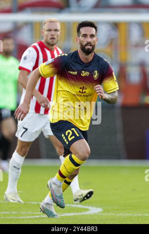 Cracovie, Pologne. 14 septembre 2024. Joao Gamboa de Pogon Szczecin vu en action lors du match de football de la Ligue polonaise PKO BP Ekstraklasa 2024/2025 entre Cracovie Cracovie et Pogon Szczecin au stade de Cracovie. Score final ; Cracovia Cracovie 2:1 Pogon Szczecin. (Photo de Grzegorz Wajda/SOPA images/SIPA USA) crédit : SIPA USA/Alamy Live News Banque D'Images