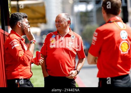 Bakou, Azerbaïdjan. 12 septembre 2024. Frédéric Vasseur (FRA, Scuderia Ferrari HP), Grand Prix de F1 d'Azerbaïdjan au circuit de Bakou le 12 septembre 2024 à Bakou, Azerbaïdjan. (Photo de HOCH Zwei) crédit : dpa/Alamy Live News Banque D'Images