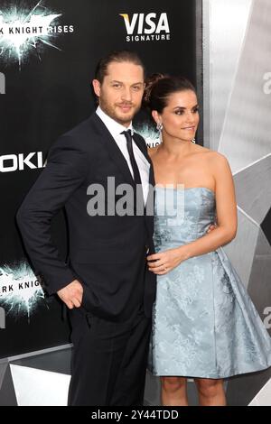Tom Hardy assiste à la première mondiale de « The Dark Knight Rises » à New York. Banque D'Images