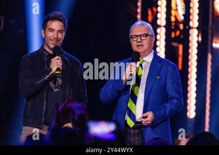 Edmonton, Canada. 14 septembre 2024. Apple Music Ty Bantli et Gilles Godard, membre du Temple de la renommée du CCMA, ont été intronisés lors de l'émission des prix de l'Association canadienne de musique country à Rexall place. Crédit : SOPA images Limited/Alamy Live News Banque D'Images