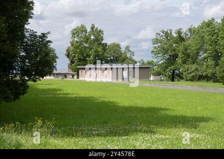 Siège d'une partie de l'administration du camp soviétique le long du chemin Caracho dans le camp de concentration de Buchenwald Banque D'Images