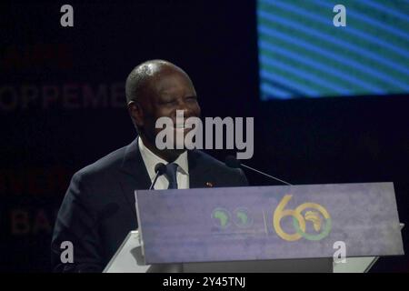 Commémoration du 60ème anniversaire de la Banque africaine de développement BAD en Côte d’Ivoire Alassane Ouattara le Président ivoirien intervient lors de la commémoration du 60ème anniversaire de la Banque africaine de développement BAD à l’Hôtel Ivoire, Abidjan, Côte d’Ivoire, le 10 septembre 2024. Abidjan Côte d'Ivoire Copyright : xMatrixxImagesx/xCelestexDiomx Banque D'Images