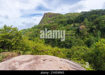 Île de Mahé, Seychelles. Photographie de paysage de montagne prise au point de vue de Copilia Banque D'Images