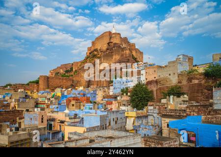 Fort de Mehrangarh situé à jodhpur, la ville bleue, au rajasthan, en inde Banque D'Images